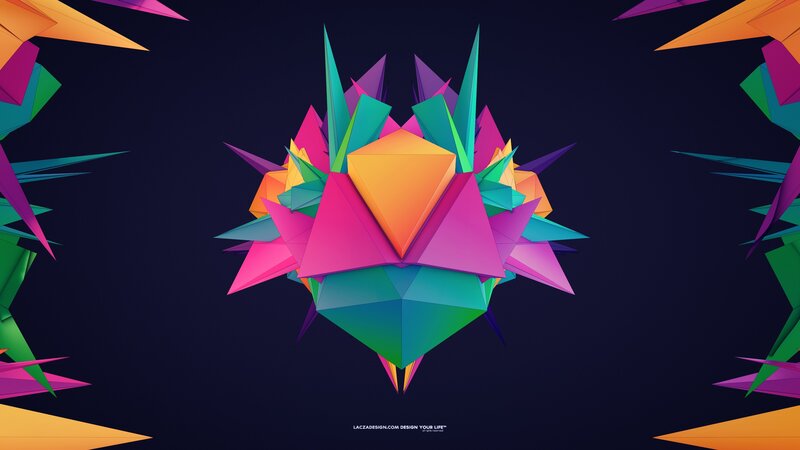 Colorful Geometric Shape — Pink