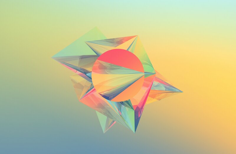 Colorful Geometric Shape — Yellow, Calm, Abstract, Circle