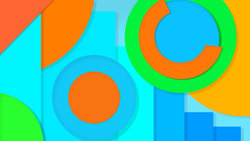 Colorful Geometric Shapes — Blue, Playful
