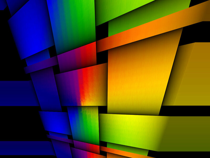 Colorful Geometric Shapes — Blue, Vibrant, Abstract, Colors
