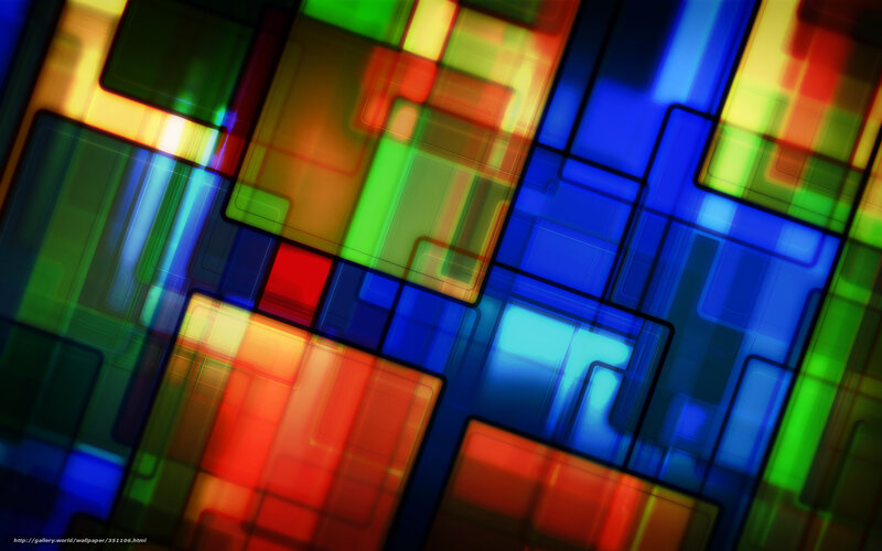 Colorful Geometric Shapes — Blue, Vibrant, Abstract, Squares