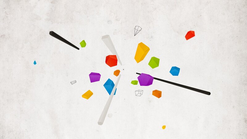 colorful geometric shapes explosion