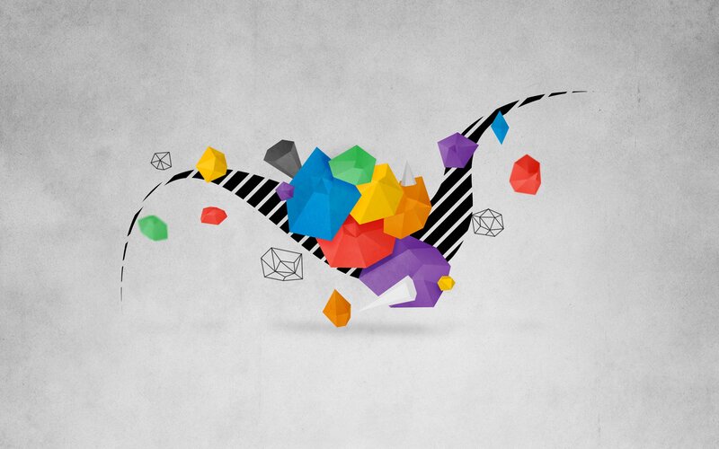 Colorful Geometric Shapes — Gray