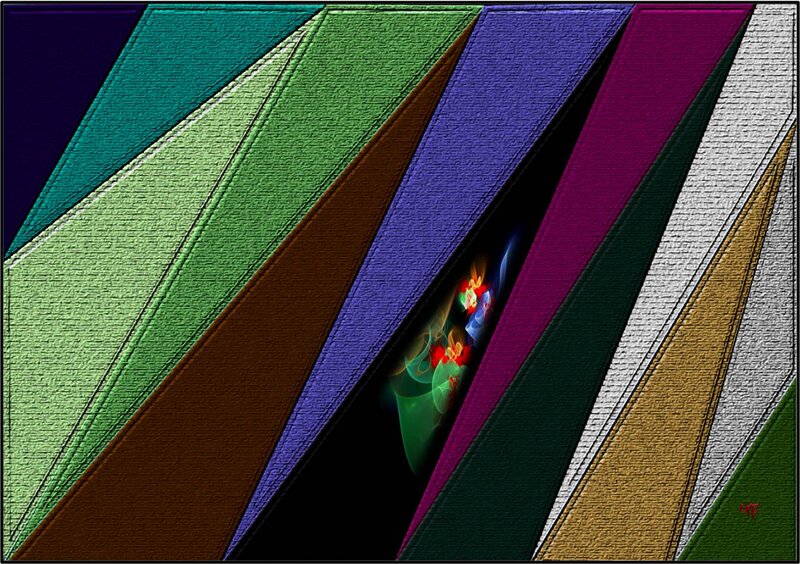 Colorful Geometric Shapes — Green, Dynamic