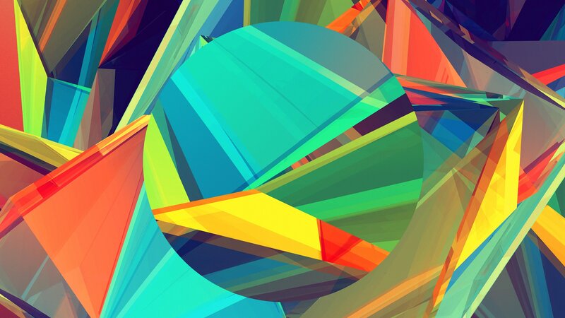 Colorful Geometric Shapes — Green, Vibrant, Abstract, Circle
