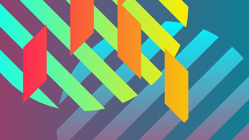 Colorful Geometric Shapes — Green, Vibrant, Abstract, Lines