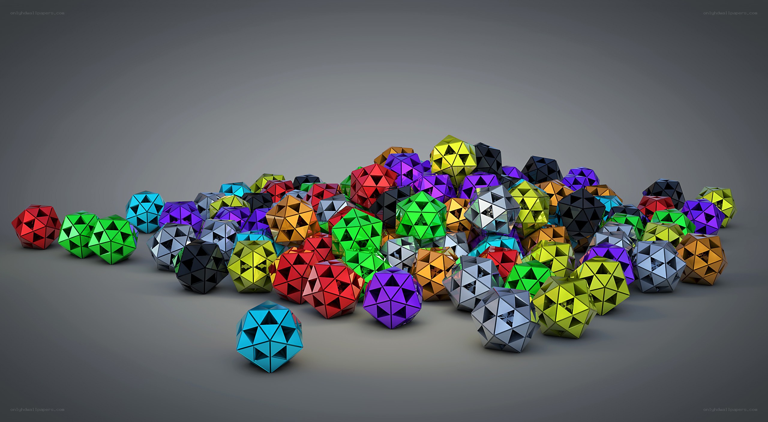 Colorful geometric shapes pile