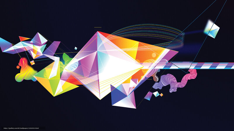 Colorful Geometric Shapes — Purple, Dynamic, Abstract