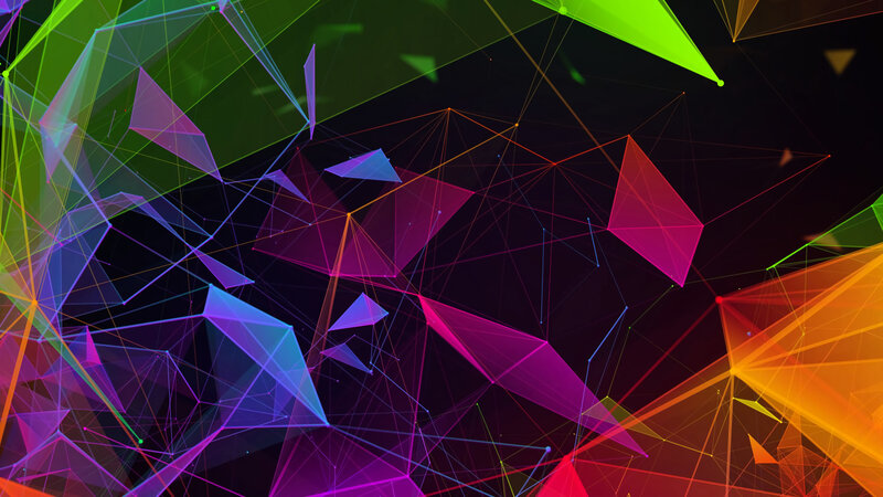 Colorful Geometric Shapes — Purple, Dynamic, Abstract, Triangles