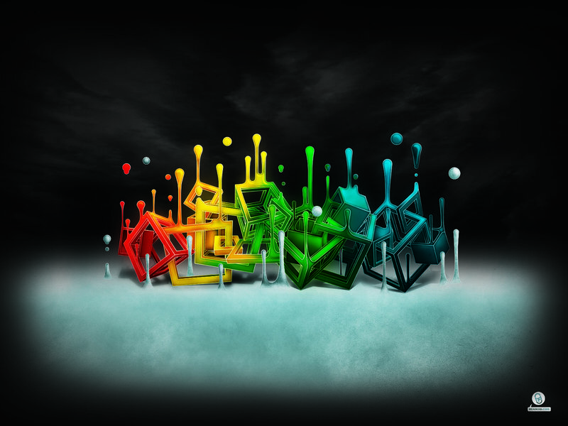 Colorful Geometric Shapes — Red, Dramatic, Digital Art, Spheres