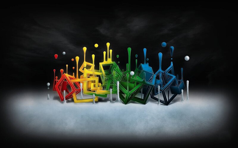 Colorful Geometric Shapes — Red, Dramatic