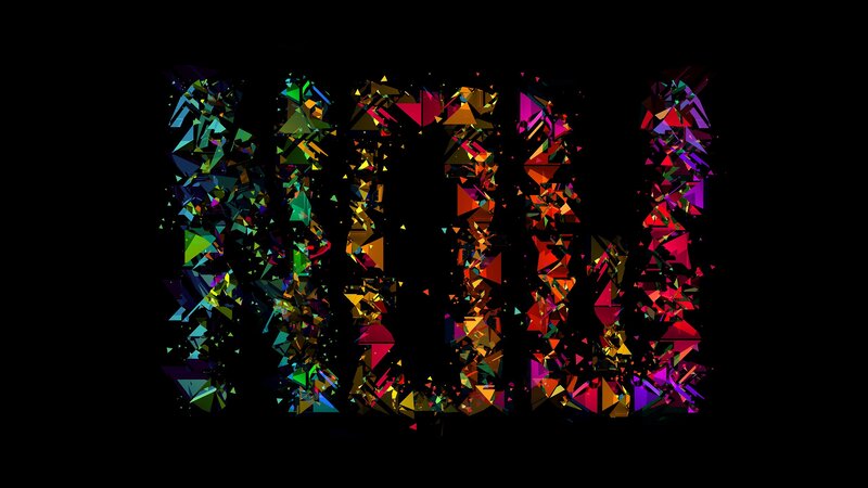 Colorful Geometric Shapes — Red, Dynamic