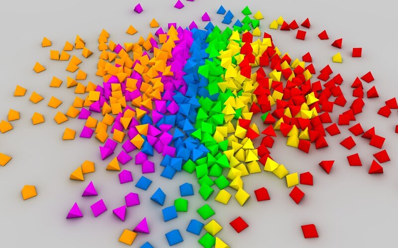 Colorful Geometric Shapes — Red