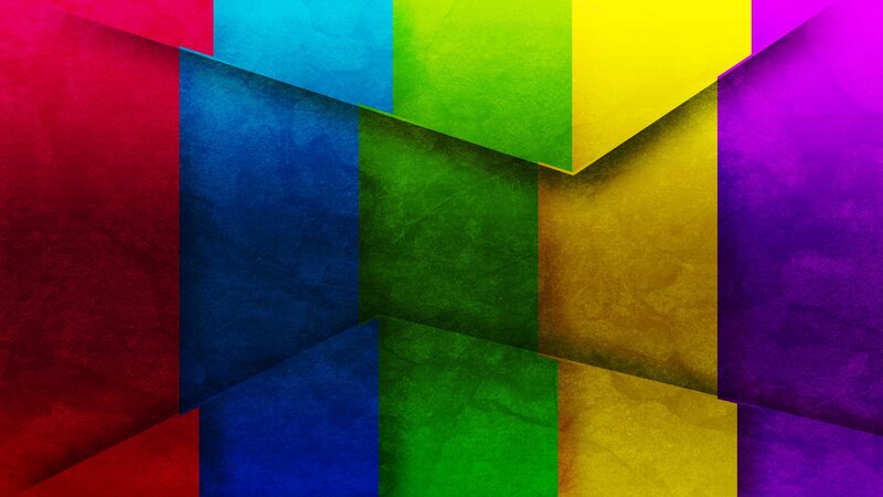Colorful Geometric Shapes — Red, Vibrant, Abstract, Texture