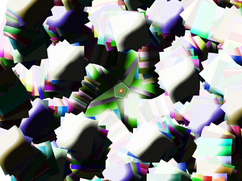 Colorful Geometric Shapes — White