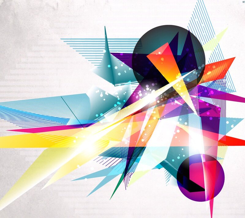 Colorful Geometric Shapes — Yellow