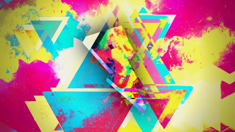 Colorful Geometric Shapes — Yellow, Vibrant, Abstract, Triangles