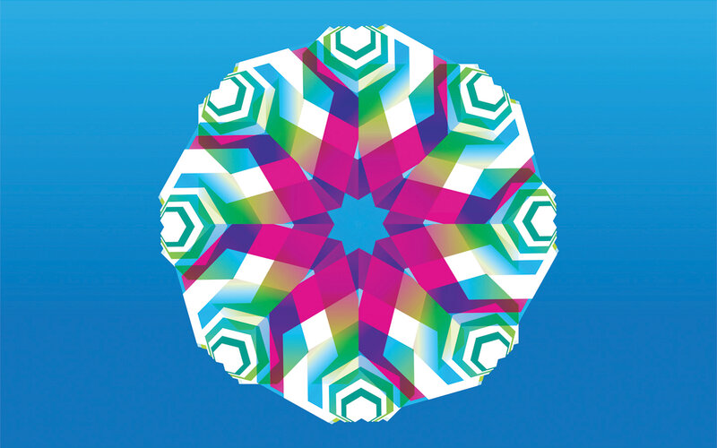 colorful geometric snowflake