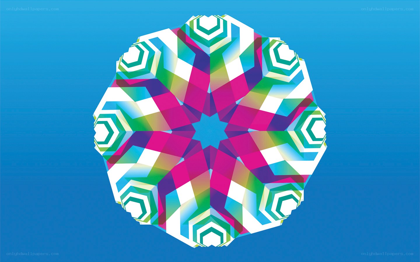 colorful geometric snowflake