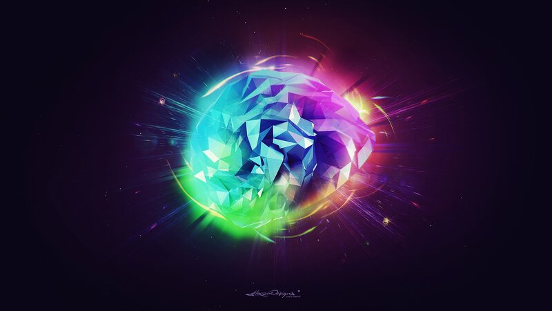 Colorful Geometric Sphere — Purple