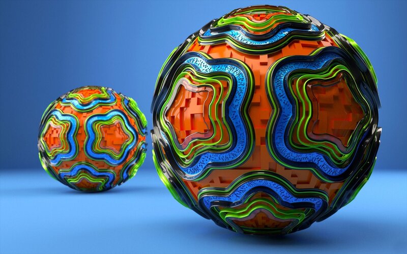 Colorful Geometric Spheres — Blue