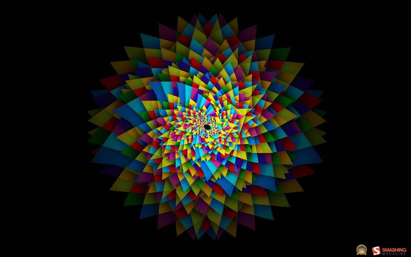 Colorful Geometric Spiral — Blue