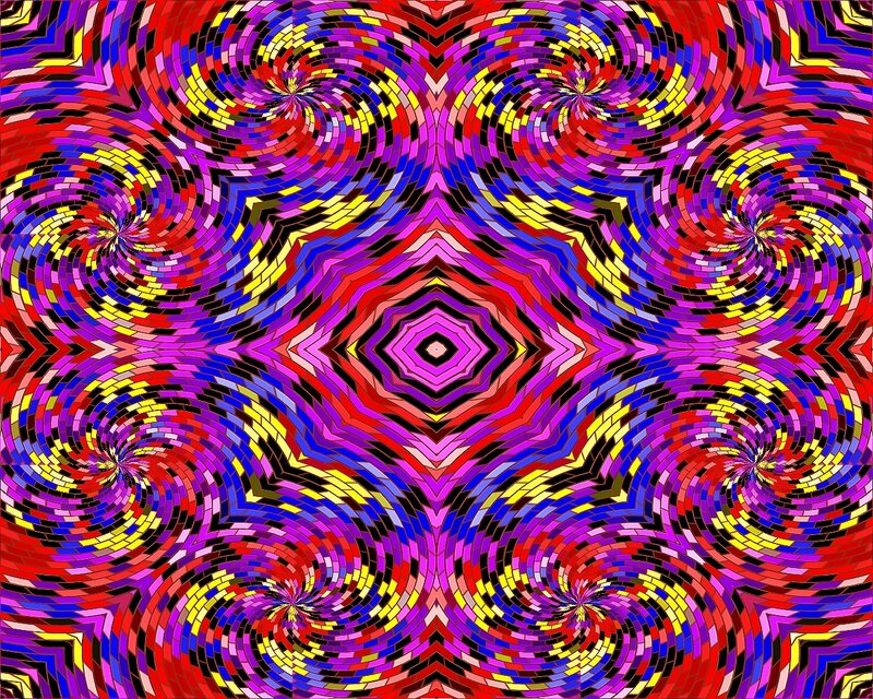 Colorful geometric spiral pattern