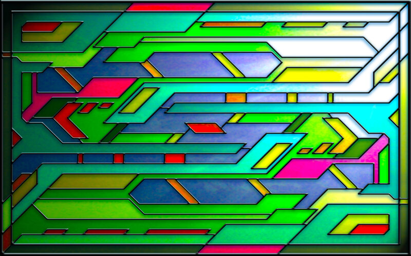 Colorful geometric stained glass