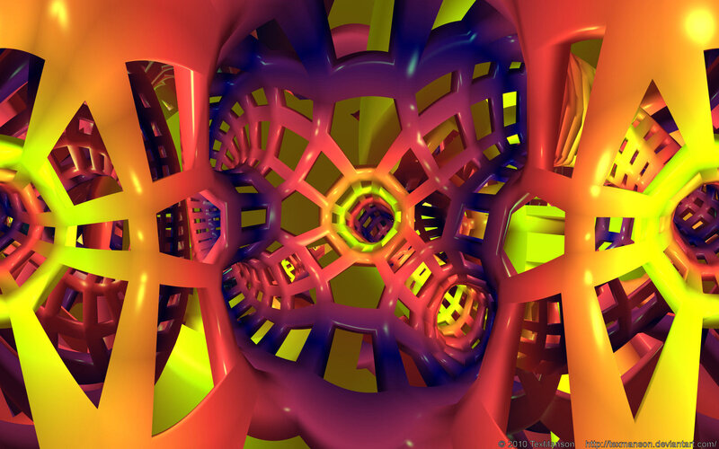 colorful geometric tunnel