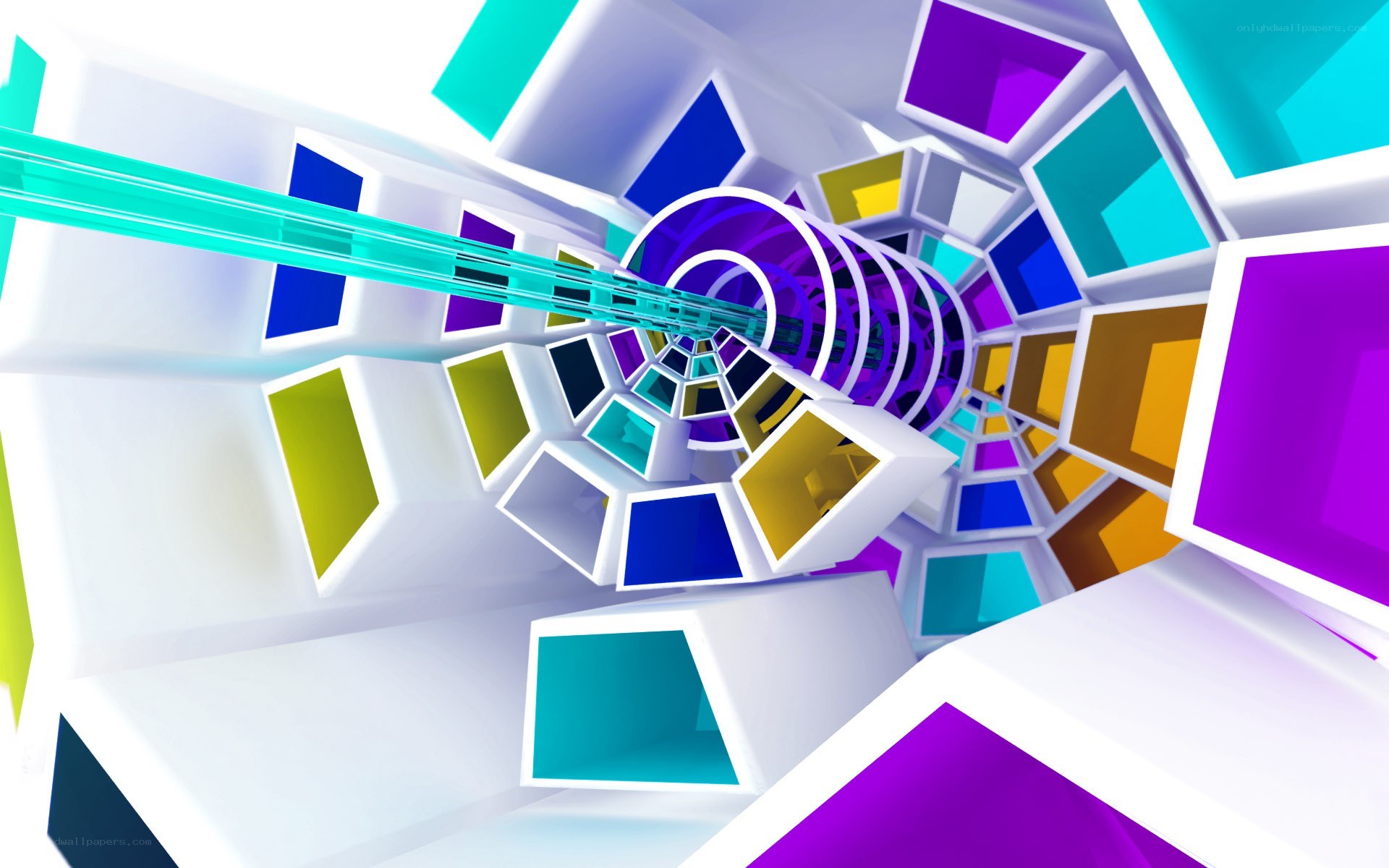 colorful geometric tunnel