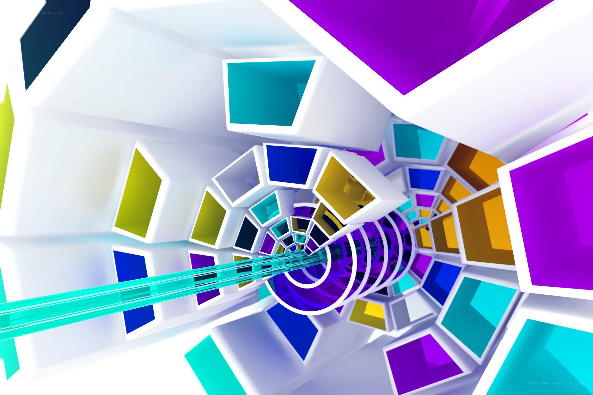 colorful geometric tunnel