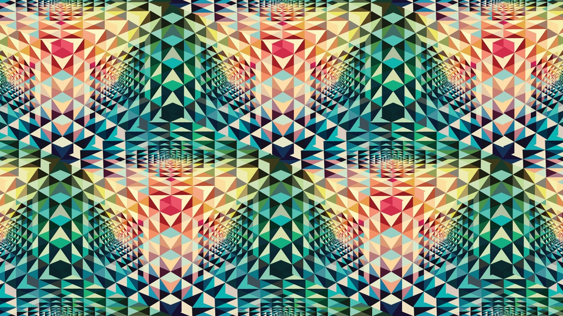 Colorful geometric tunnel pattern