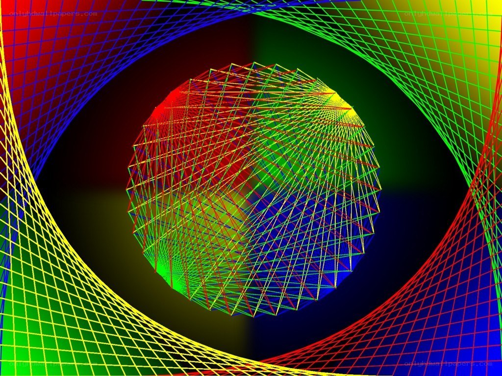 Colorful geometric wireframe sphere