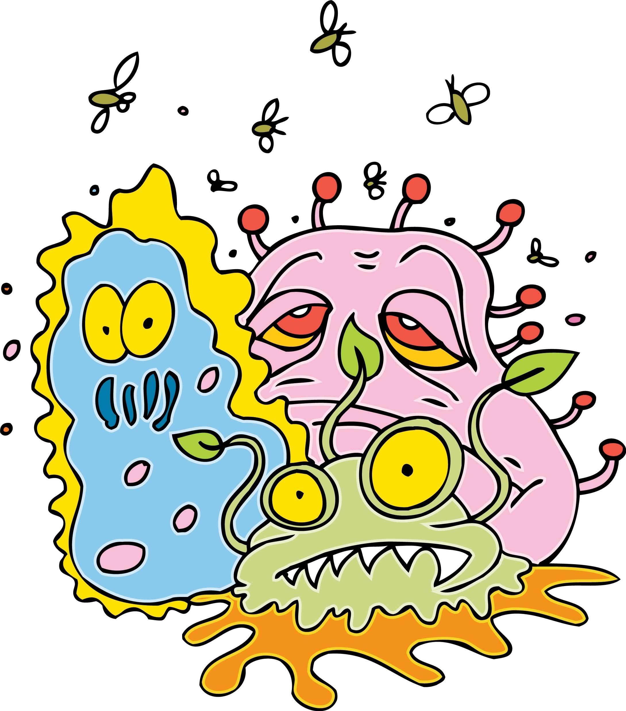 colorful germ cartoon
