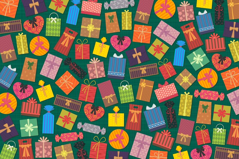 colorful gift box pattern