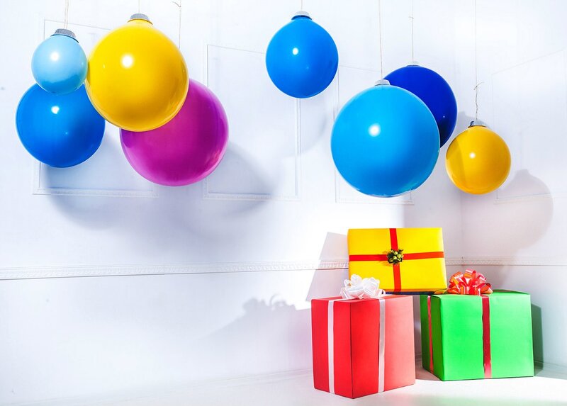Colorful Gift Boxes — Blue, Festive