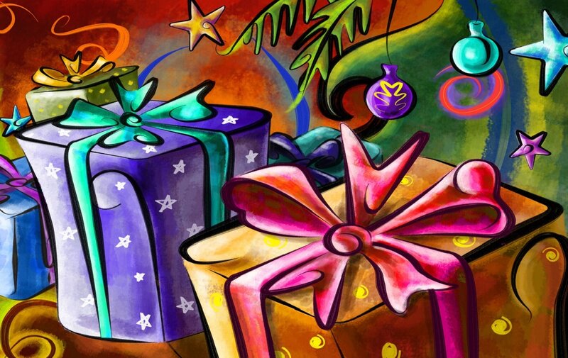 Colorful Gift Boxes — Purple