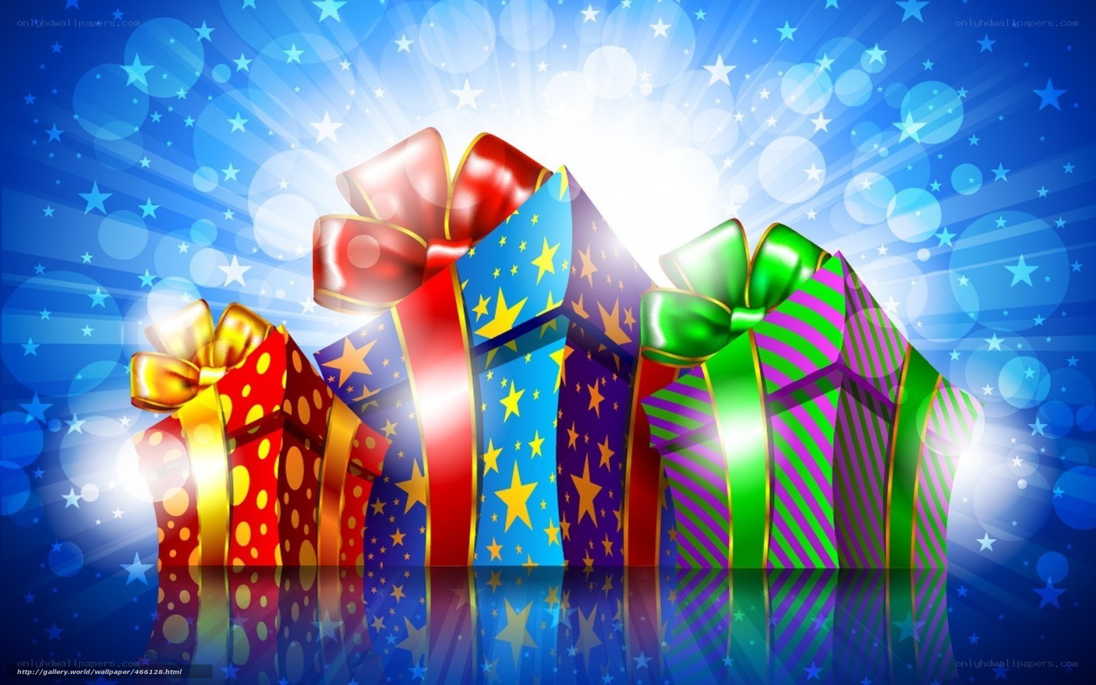 colorful gift boxes with stars