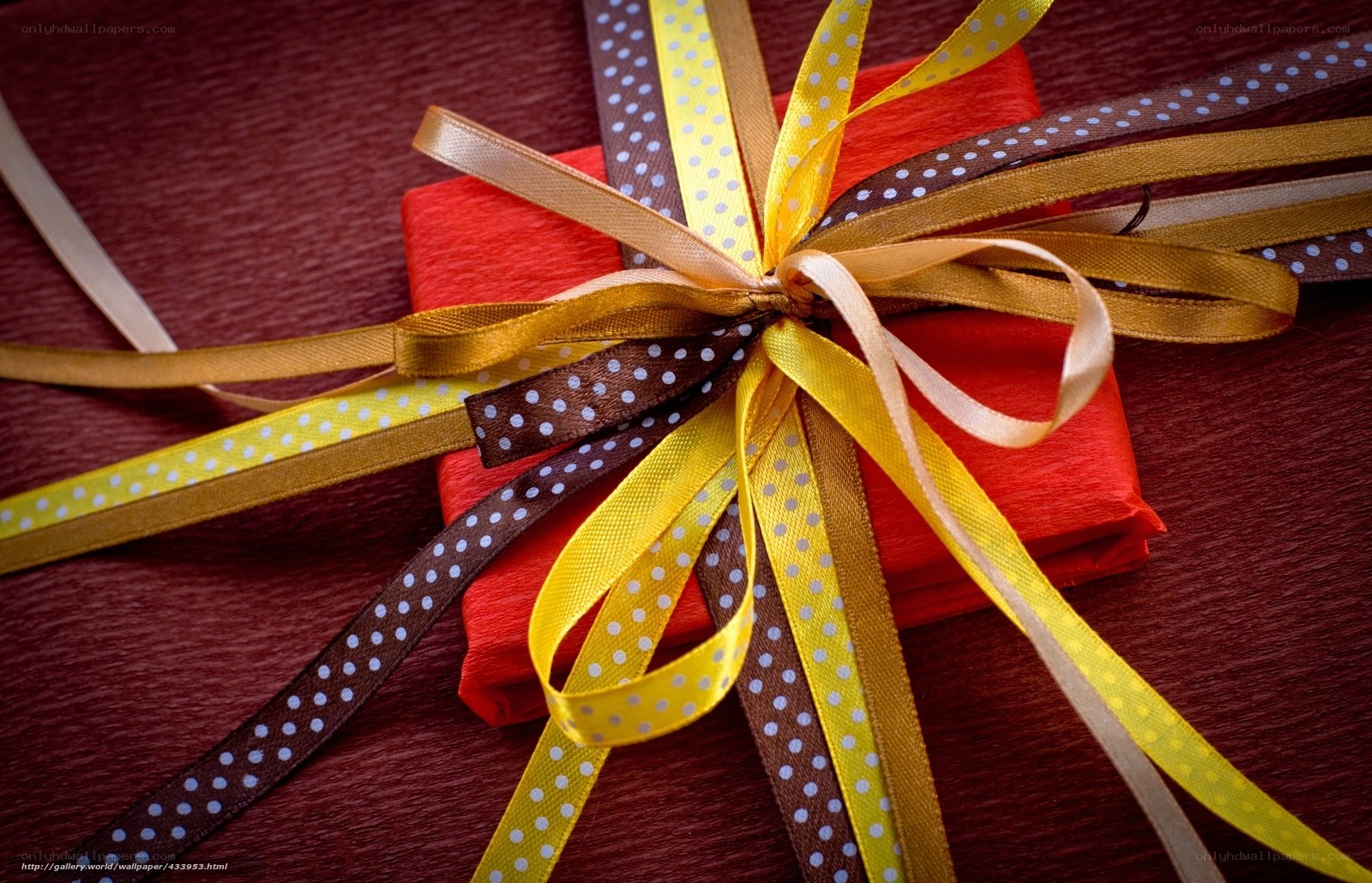 colorful gift with ribbons
