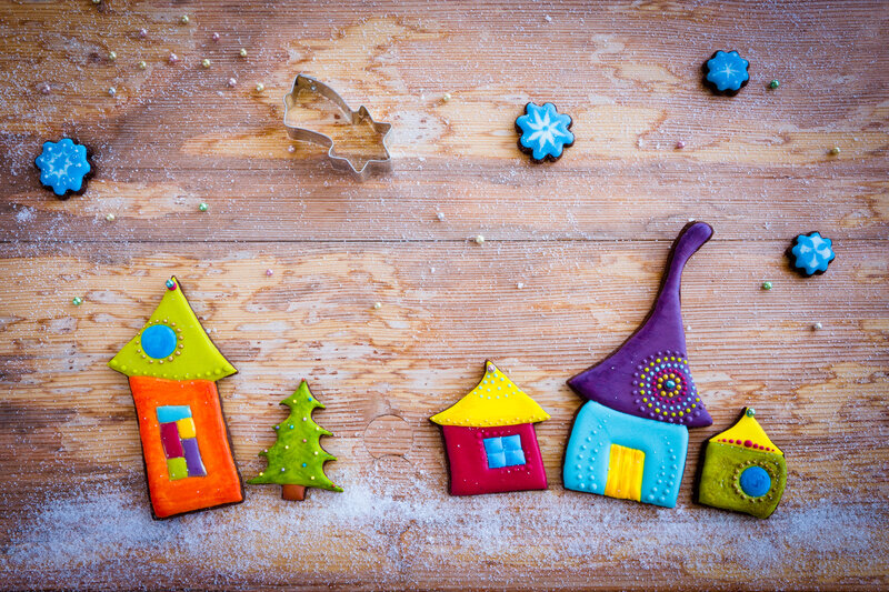 Colorful Gingerbread Houses