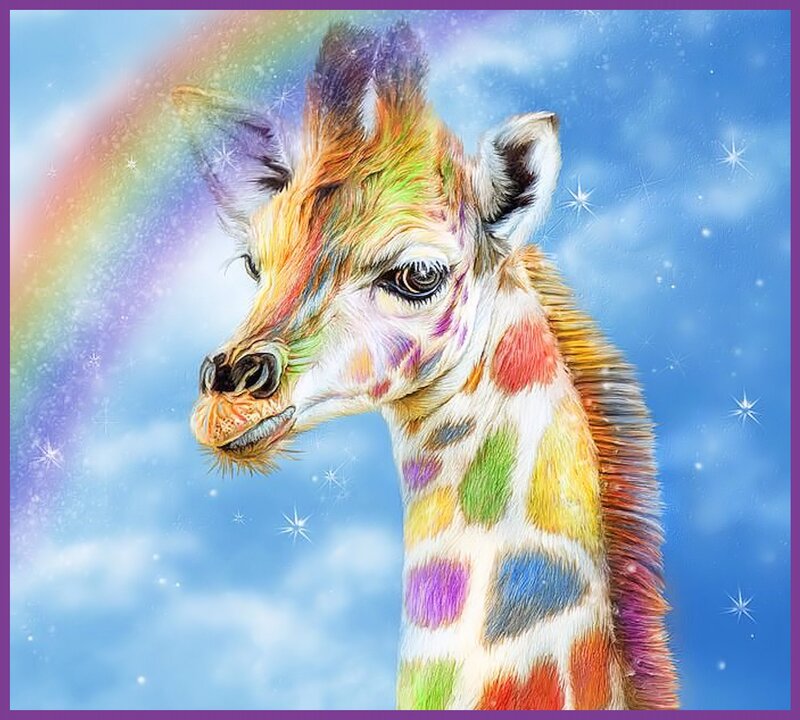 Colorful Giraffe Head