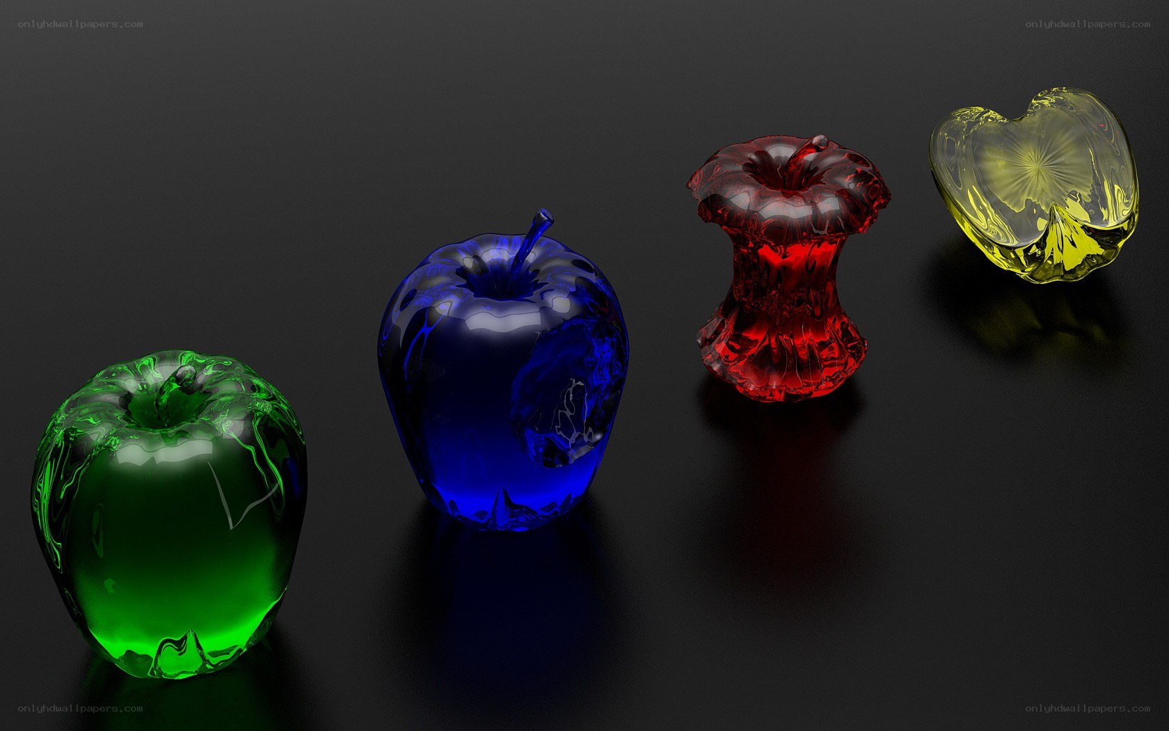 Colorful glass apples