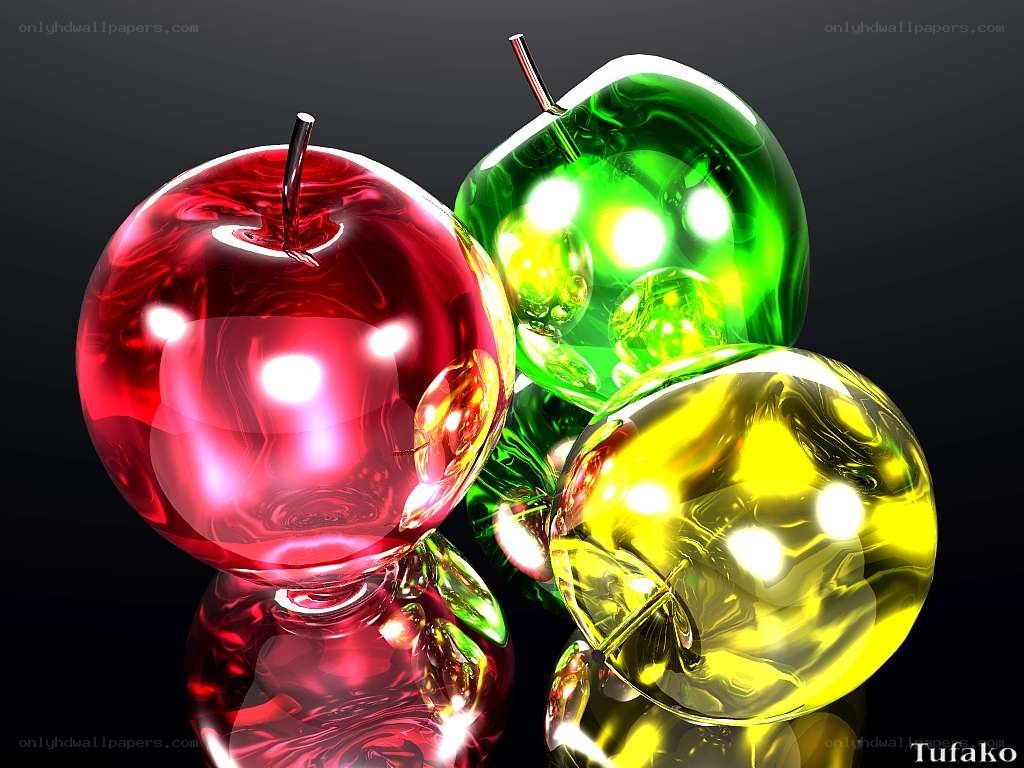 Colorful glass apples