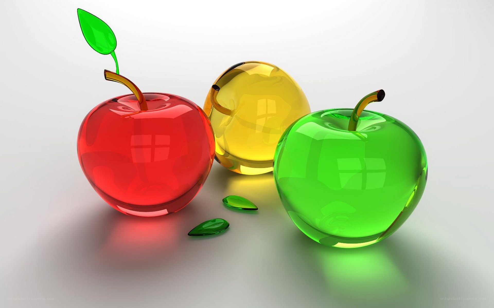 Colorful glass apples