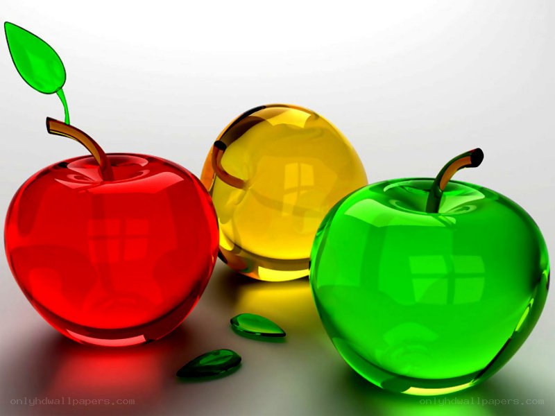 colorful glass apples