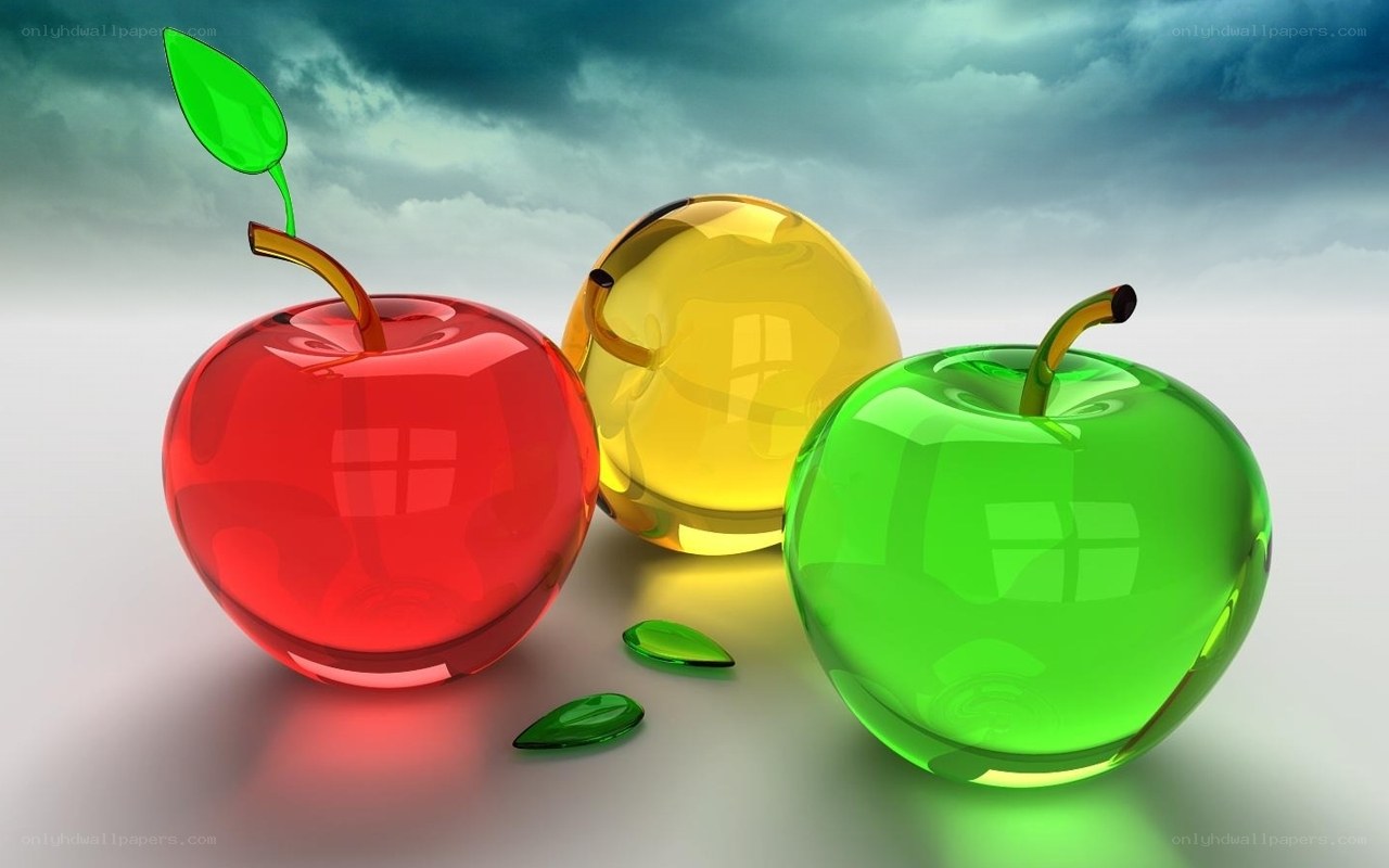 Colorful glass apples