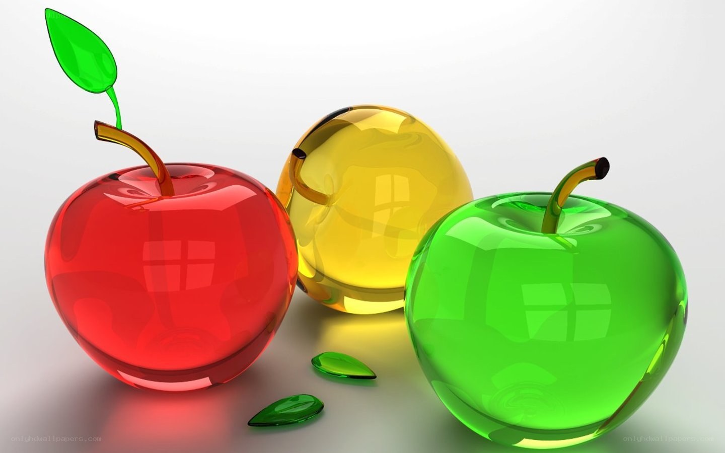 Colorful glass apples