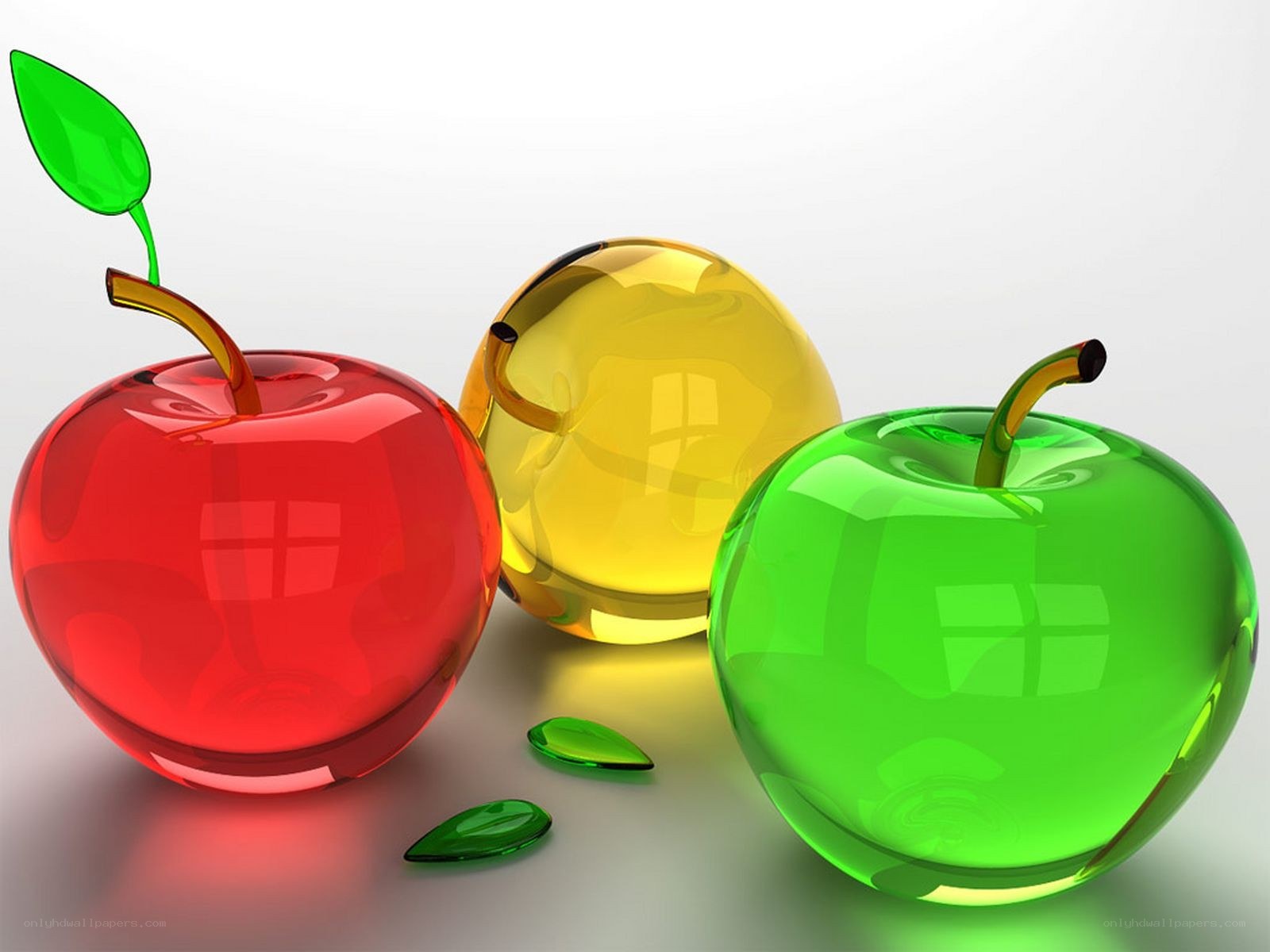 Colorful glass apples