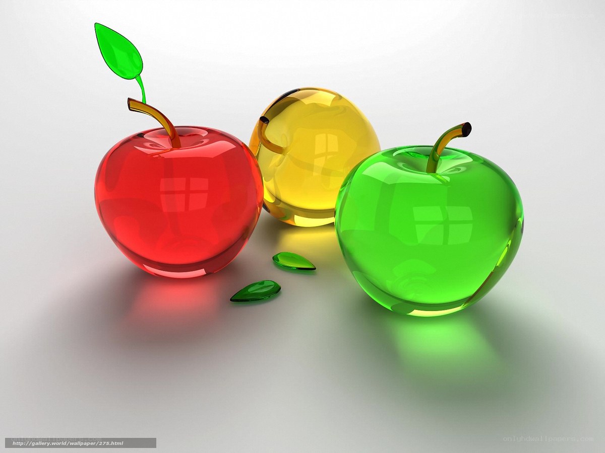 Colorful glass apples
