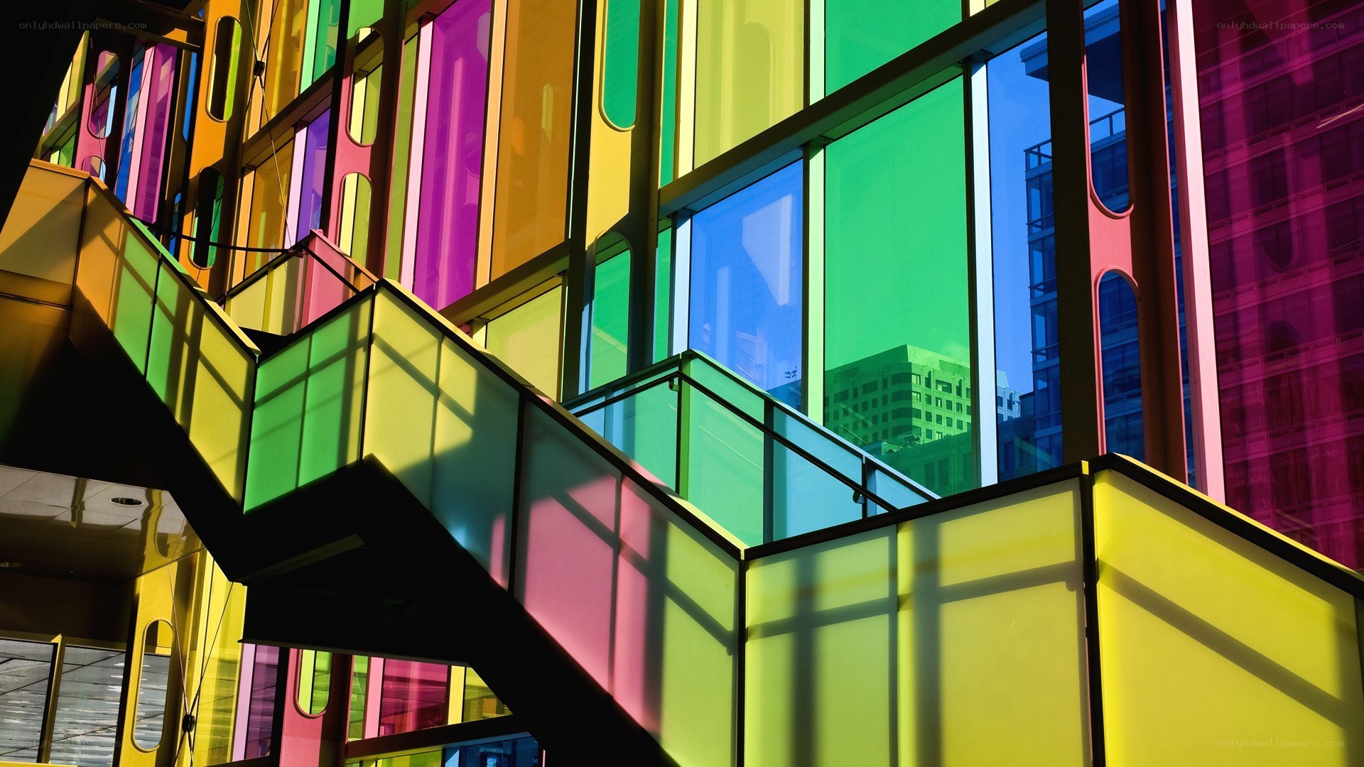 Colorful glass architecture